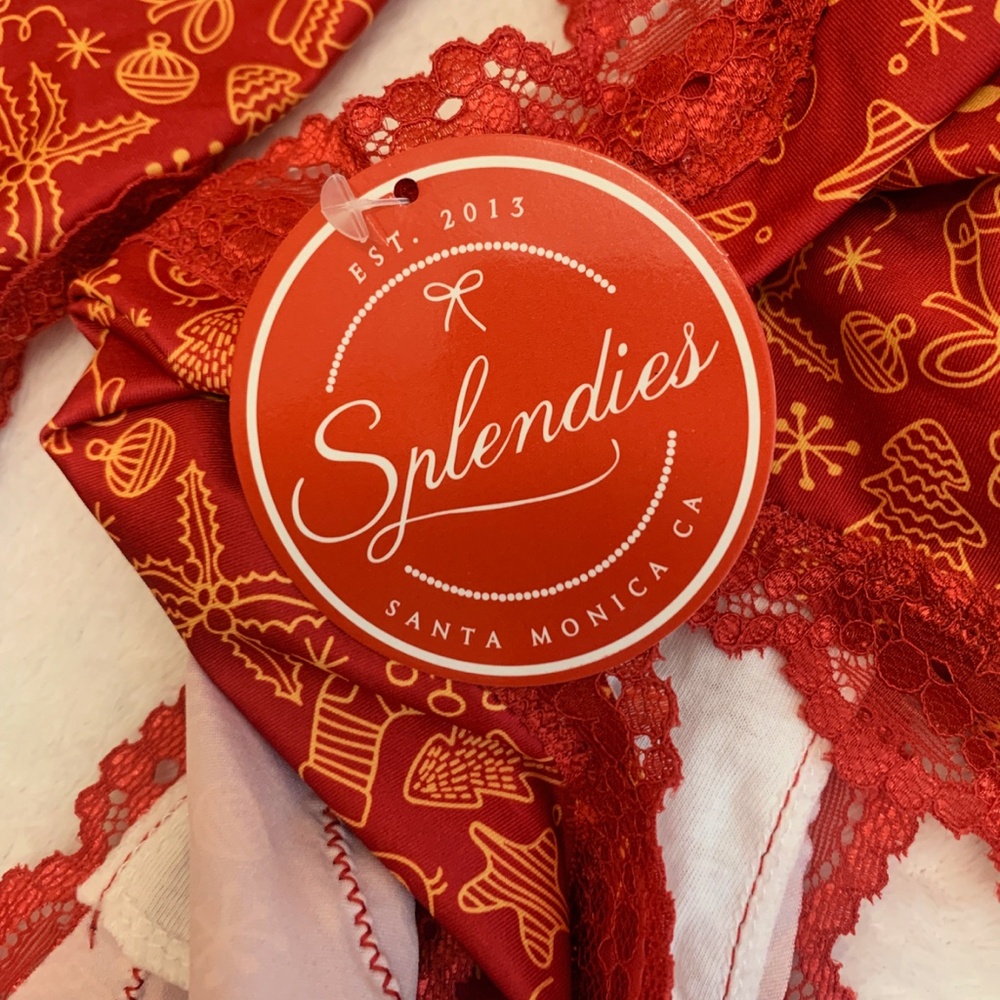 SOLD - Splendies Cheeky Panties Sugar And Spice Red, Gold Christmas Size 4X NWT - Picture 6 of 9